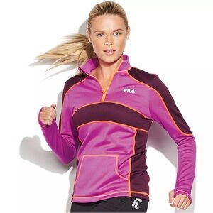 FILA Sport Running Purple and Pink Quarter-Zip Pullover